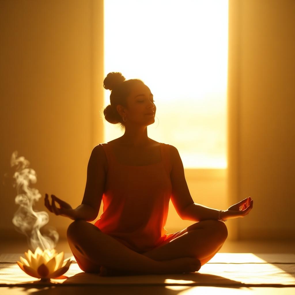 A peaceful meditation session at sunrise